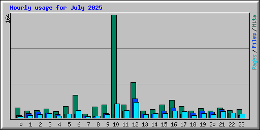 Hourly usage for July 2025