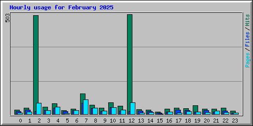 Hourly usage for February 2025