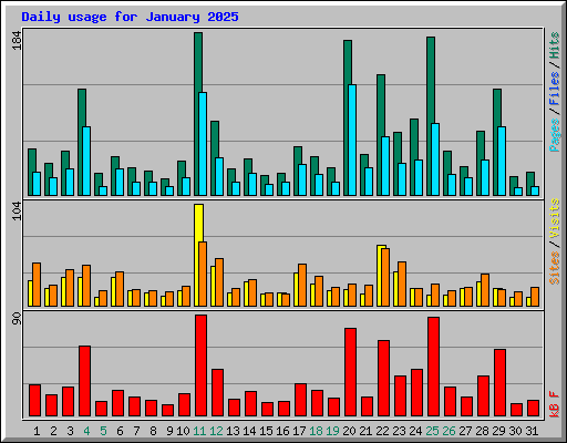 Daily usage for January 2025