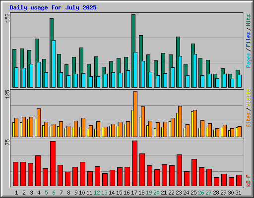 Daily usage for July 2025