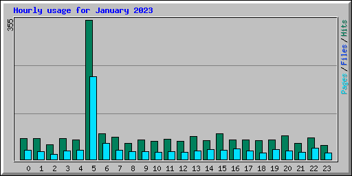 Hourly usage for January 2023