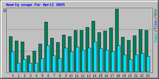 Hourly usage for April 2025