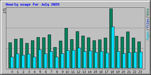 Hourly usage for July 2025