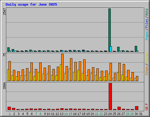 Daily usage for June 2025