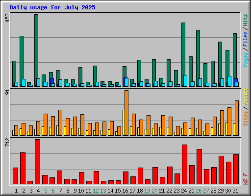 Daily usage for July 2025