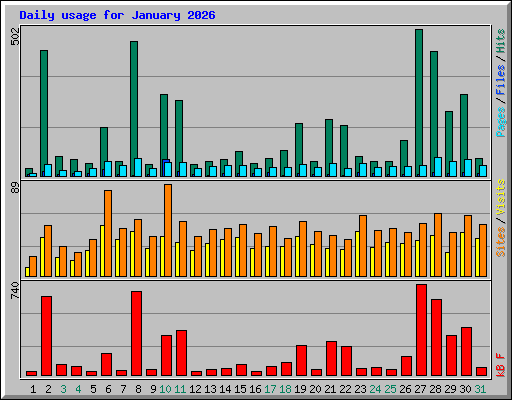 Daily usage for January 2026