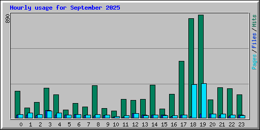 Hourly usage for September 2025