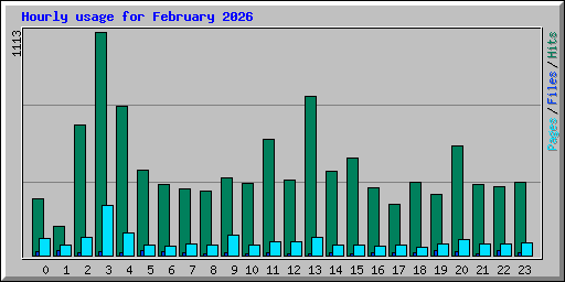 Hourly usage for February 2026
