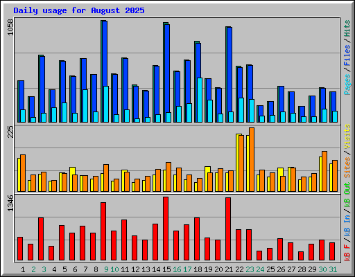 Daily usage for August 2025