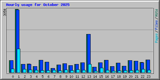 Hourly usage for October 2025