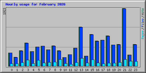 Hourly usage for February 2026