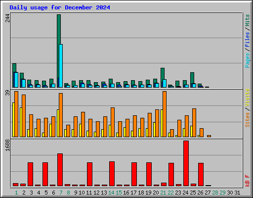 Daily usage for December 2024