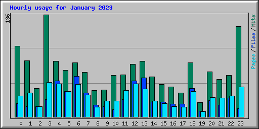 Hourly usage for January 2023
