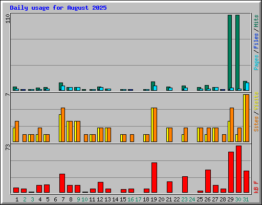 Daily usage for August 2025