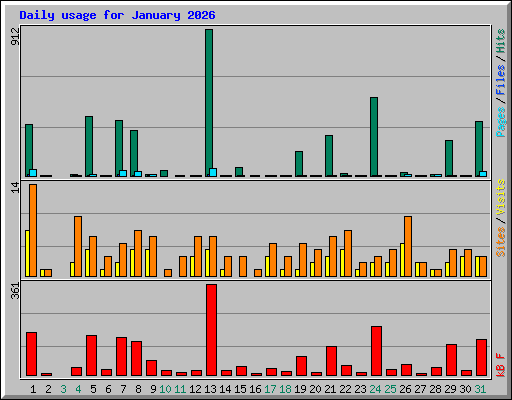 Daily usage for January 2026