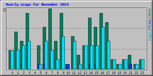Hourly usage for November 2024