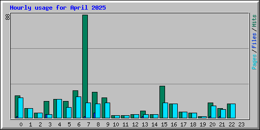Hourly usage for April 2025