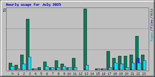 Hourly usage for July 2025