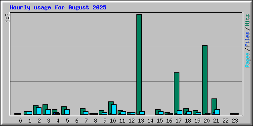 Hourly usage for August 2025