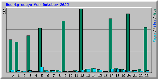 Hourly usage for October 2025