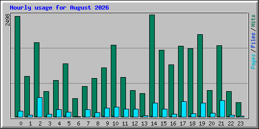 Hourly usage for August 2026