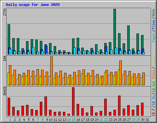 Daily usage for June 2025