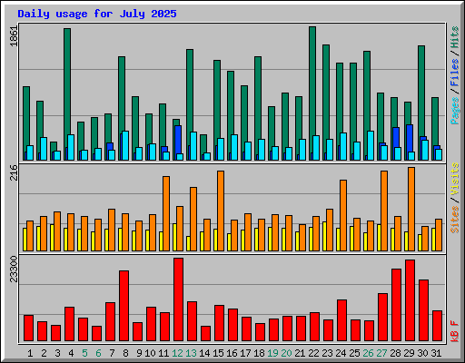 Daily usage for July 2025