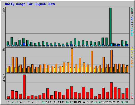 Daily usage for August 2025