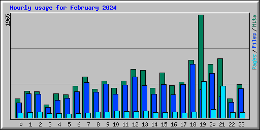 Hourly usage for February 2024