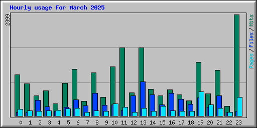 Hourly usage for March 2025