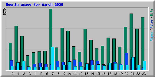Hourly usage for March 2026