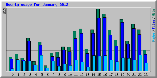 Hourly usage for January 2012