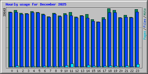 Hourly usage for December 2025